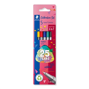 Staedtler Fineliner Triplus 0,3mm 25-jähriges Set (4+1)